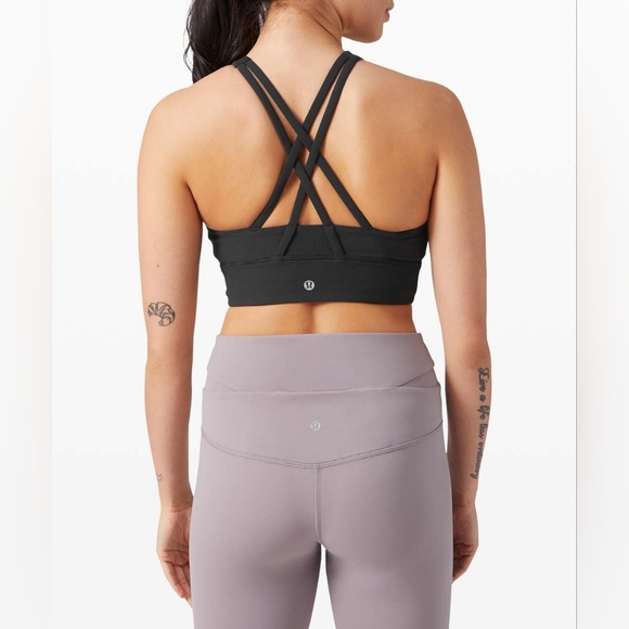 Lululemon Ribbed Energy Bra High Neck Long Line Sz 4 - Picture 2 of 7